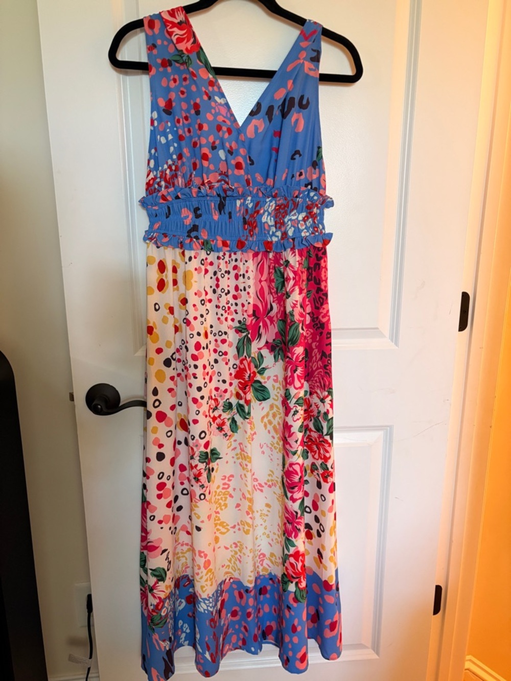 Umgee Blue Sundress with Pink Blue Floral Print